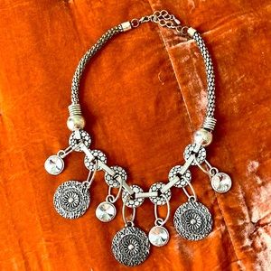 Silver costume necklace